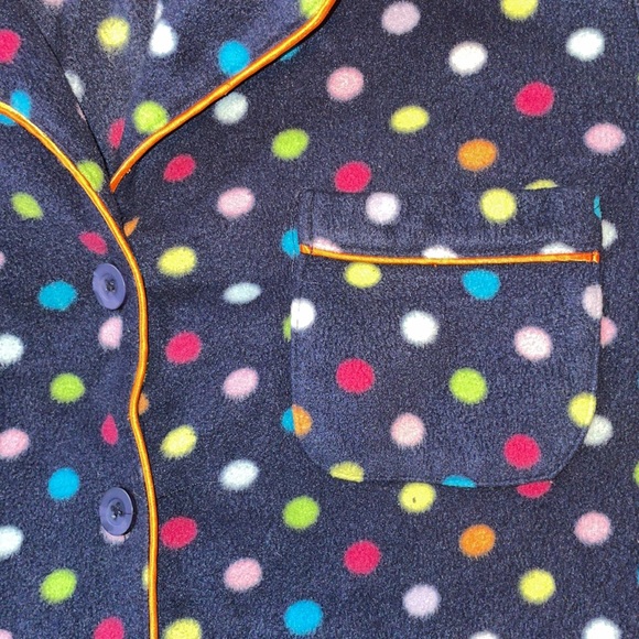 JOE FRESH | 2 pieces navy blue with color dots FLEECE Pyjama SET | size S - Picture 4 of 5